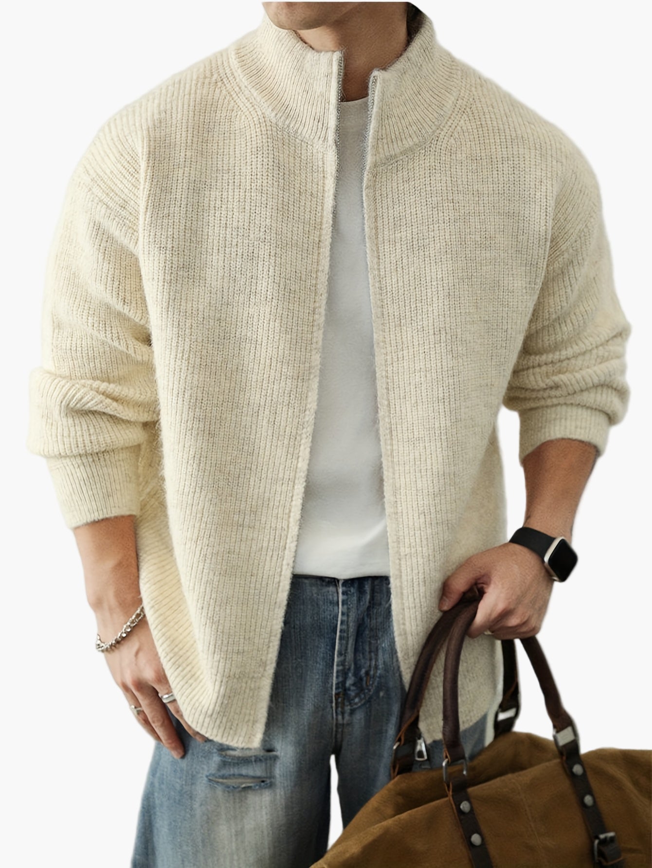Cardigan homme avec fermeture éclair – Style décontracté pour toutes les saisons