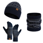 Driedelige winterset met muts, handschoenen en sjaal