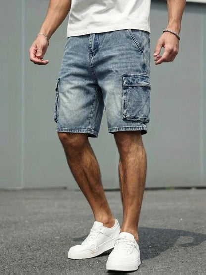 Herren Cargo Jeans Shorts – Lässige Regular Fit Bermuda für Alltag & Freizeit
