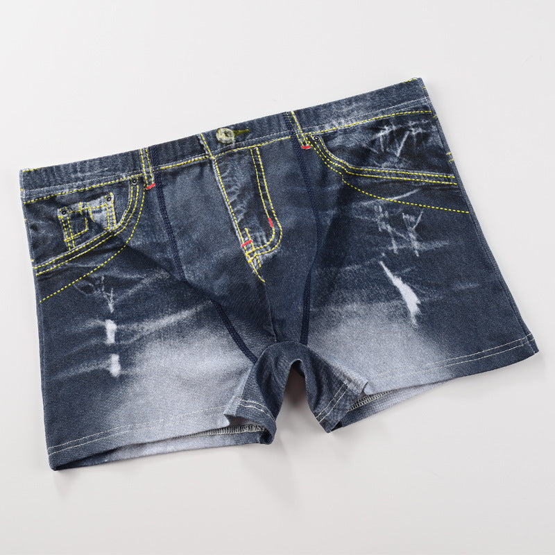 Boxers pour hommes effet jean – Sous-vêtements tendance pour le quotidien et les loisirs