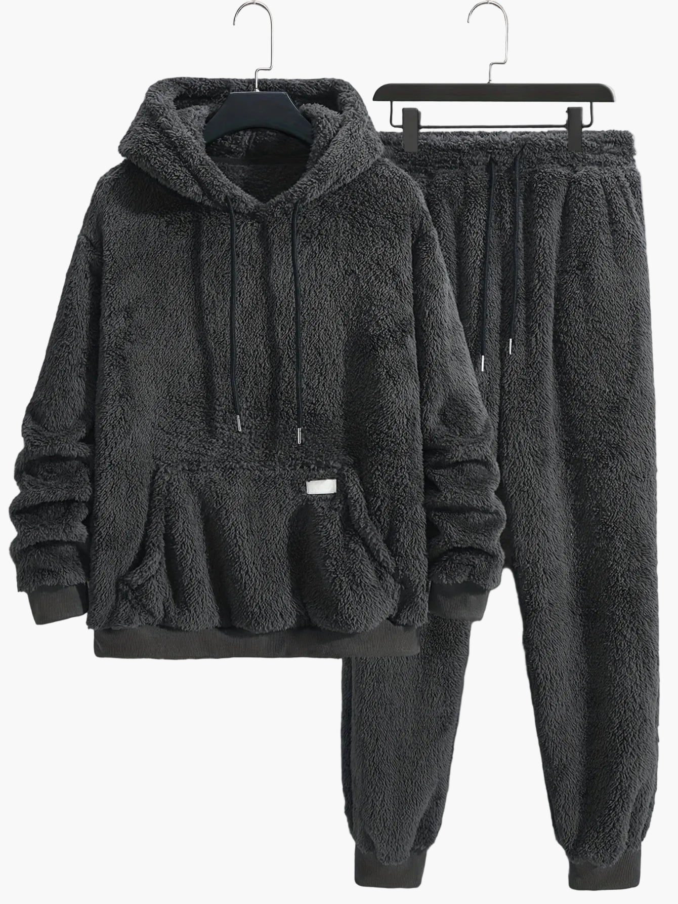Herre fleece hoodie joggingdragt todelt – hyggeligt fritidstøj til sport & loungewear