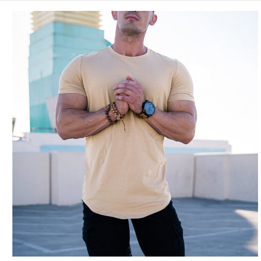 Walter – Slim fit sport T-shirt med rundad fåll