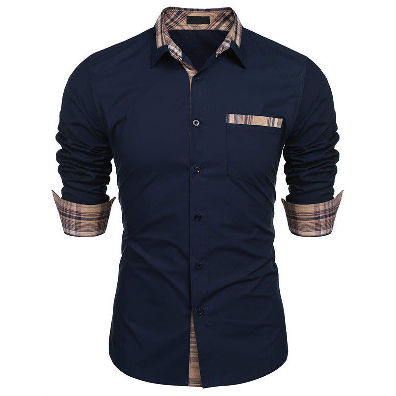 Herre slim fit fritidsskjorte med tern – Stilfuld langærmet business & casual skjorte