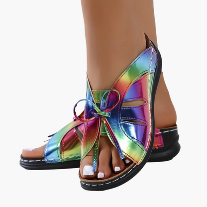 Damen Komfort-Sandalen mit Schleifen-Design für Freizeit & Alltag – Offene Zehen, Sommer, Bequemer Einstieg