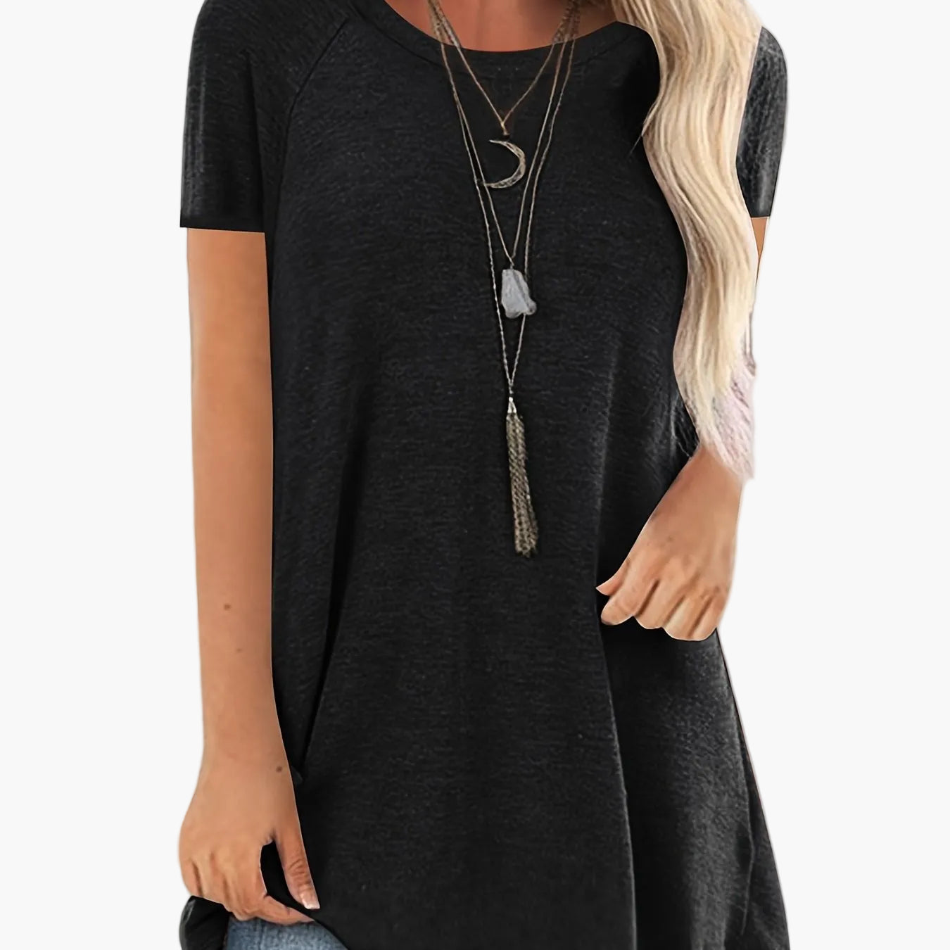 Tunica donna manica corta taglio ampio moda casual