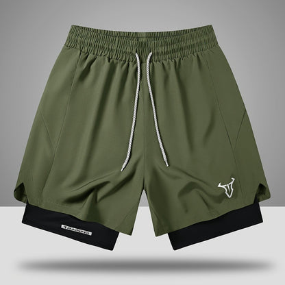 Pantaloncini da allenamento uomo fitness sport taglio regolare con coulisse e tasche laterali