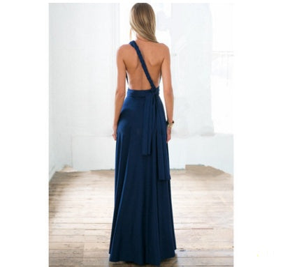 Abito lungo da donna con design schiena scoperta – Abito da sera elegante, versatile, da festa