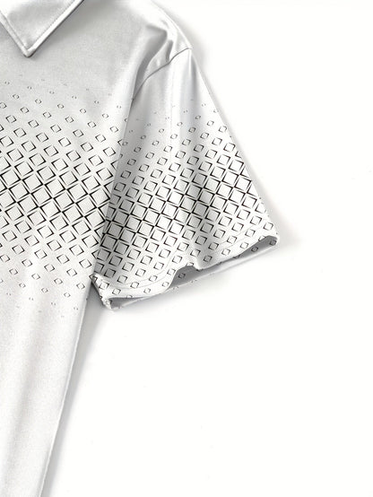 Polo da uomo con stampa geometrica moderna – Maglia casual elegante per tutti i giorni e l’estate