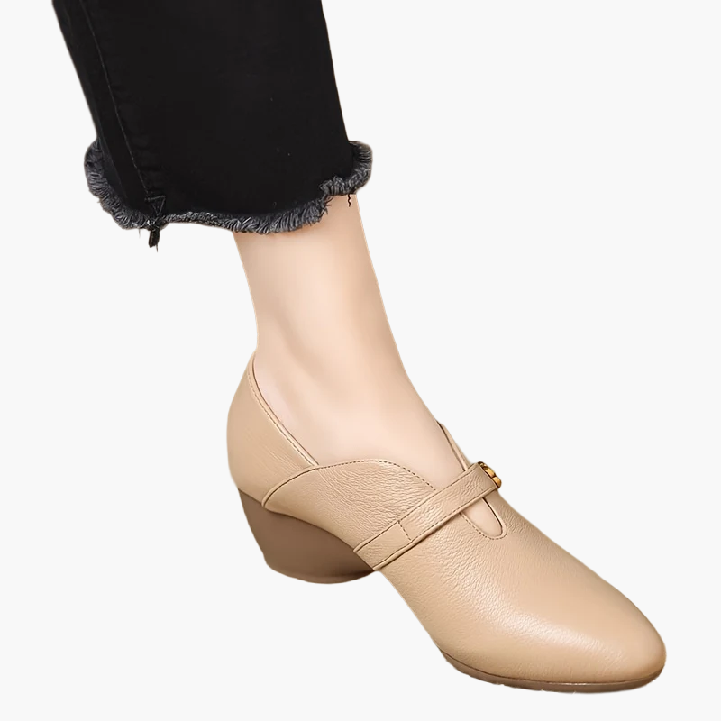 Damen vintage Mary Jane-skor med klack – elegant komfort för vardag och kontor