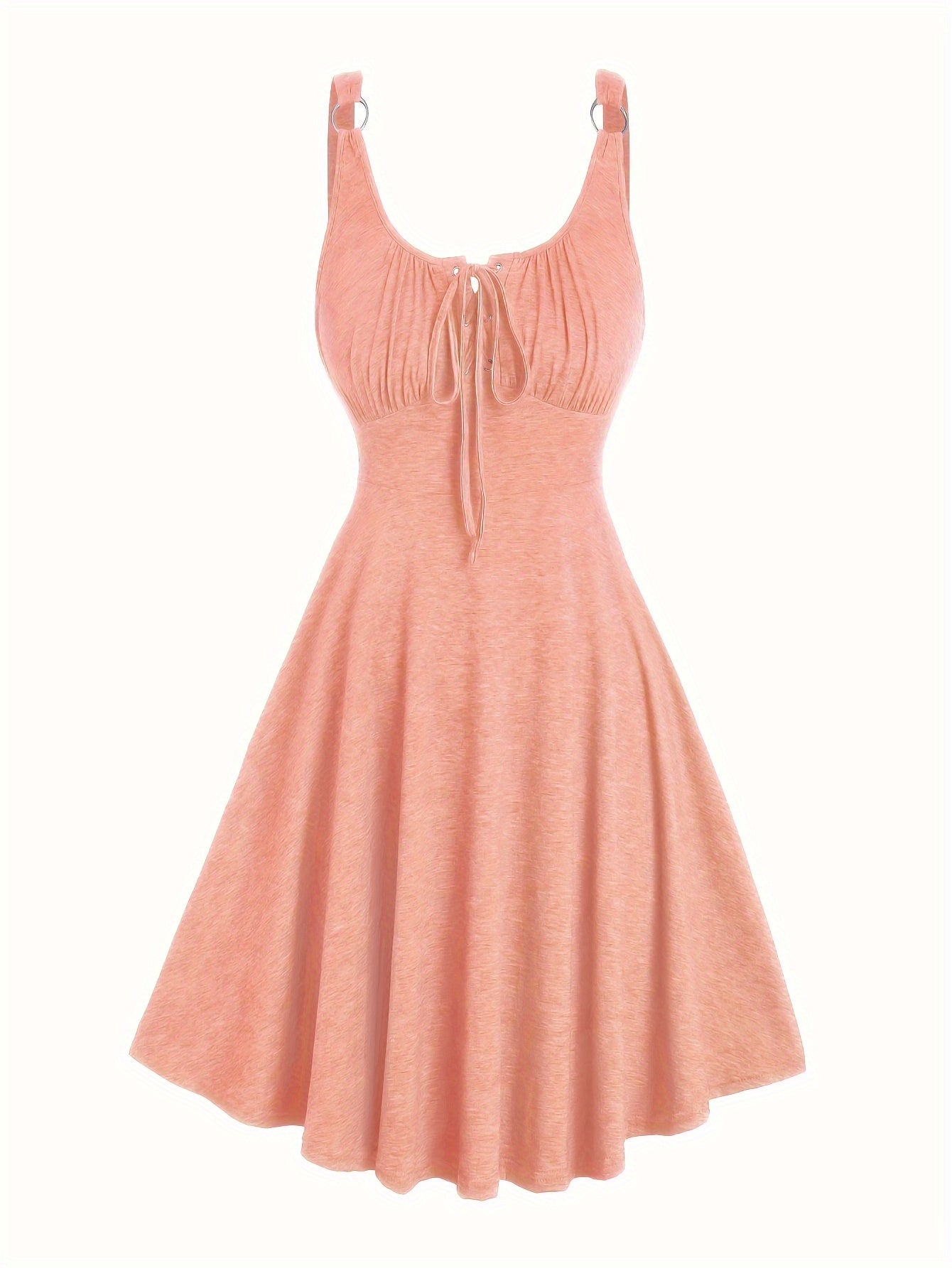 Damen Freizeit Skaterkleid mit Schnürung – Elegantes Sommerkleid für Alltag & Ausgehen