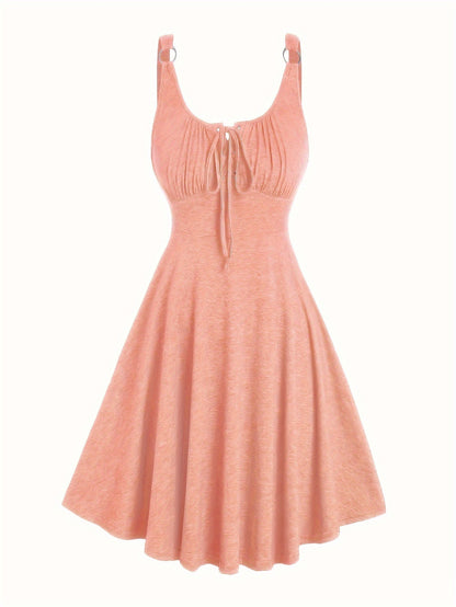 Damen Freizeit Skaterkleid mit Schnürung – Elegantes Sommerkleid für Alltag & Ausgehen