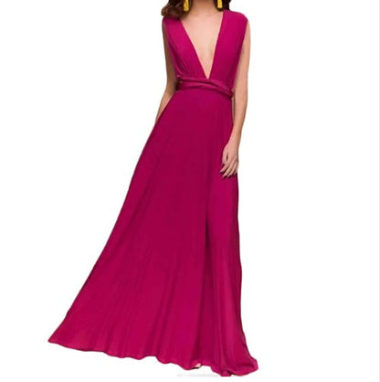 Abito lungo da donna con design schiena scoperta – Abito da sera elegante, versatile, da festa
