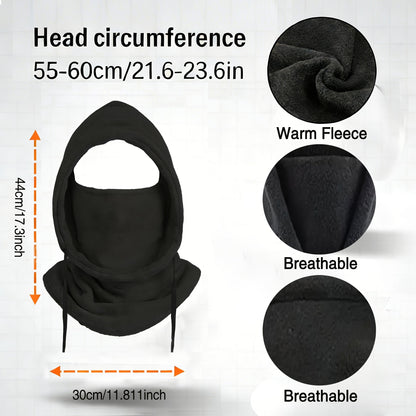 Fleece Sturmhaube mit Kapuze und Halswärmer, unisex