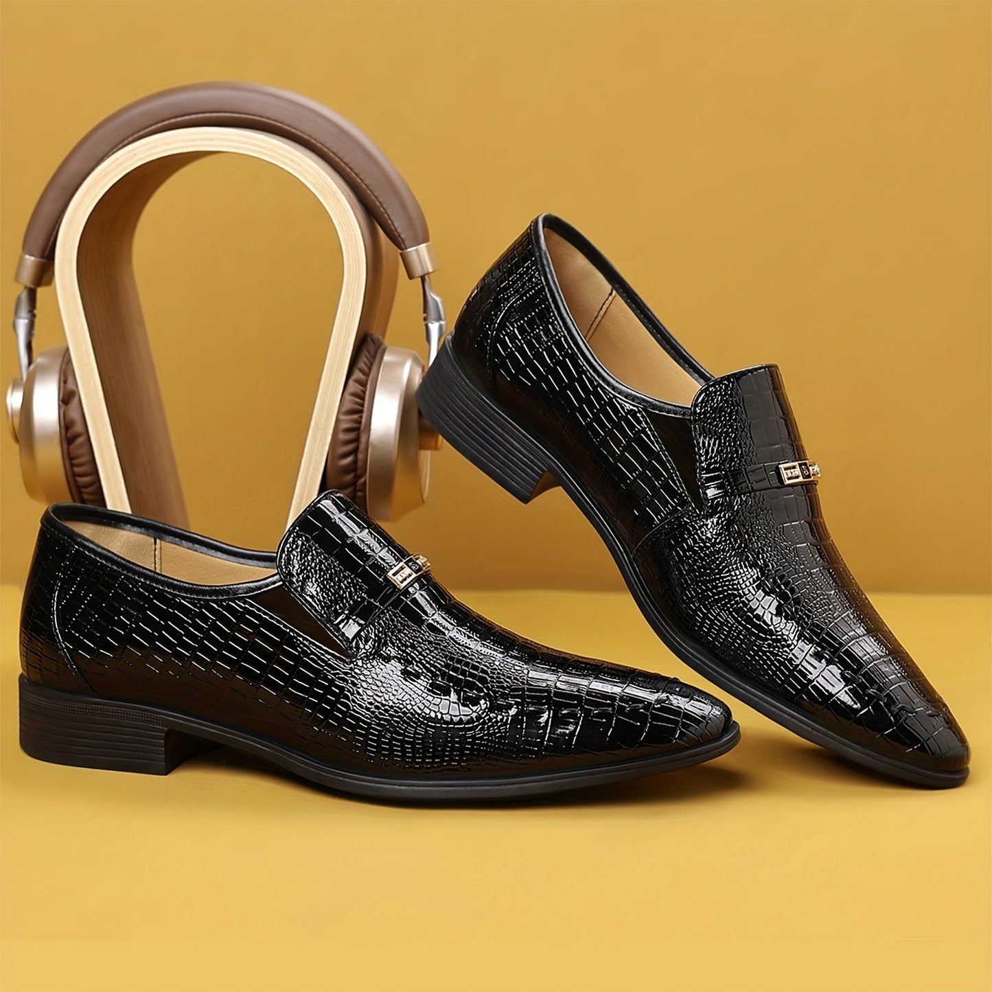 Mocassini da uomo business in elegante look con stampa coccodrillo – Scarpe eleganti da abito per ufficio e occasioni formali