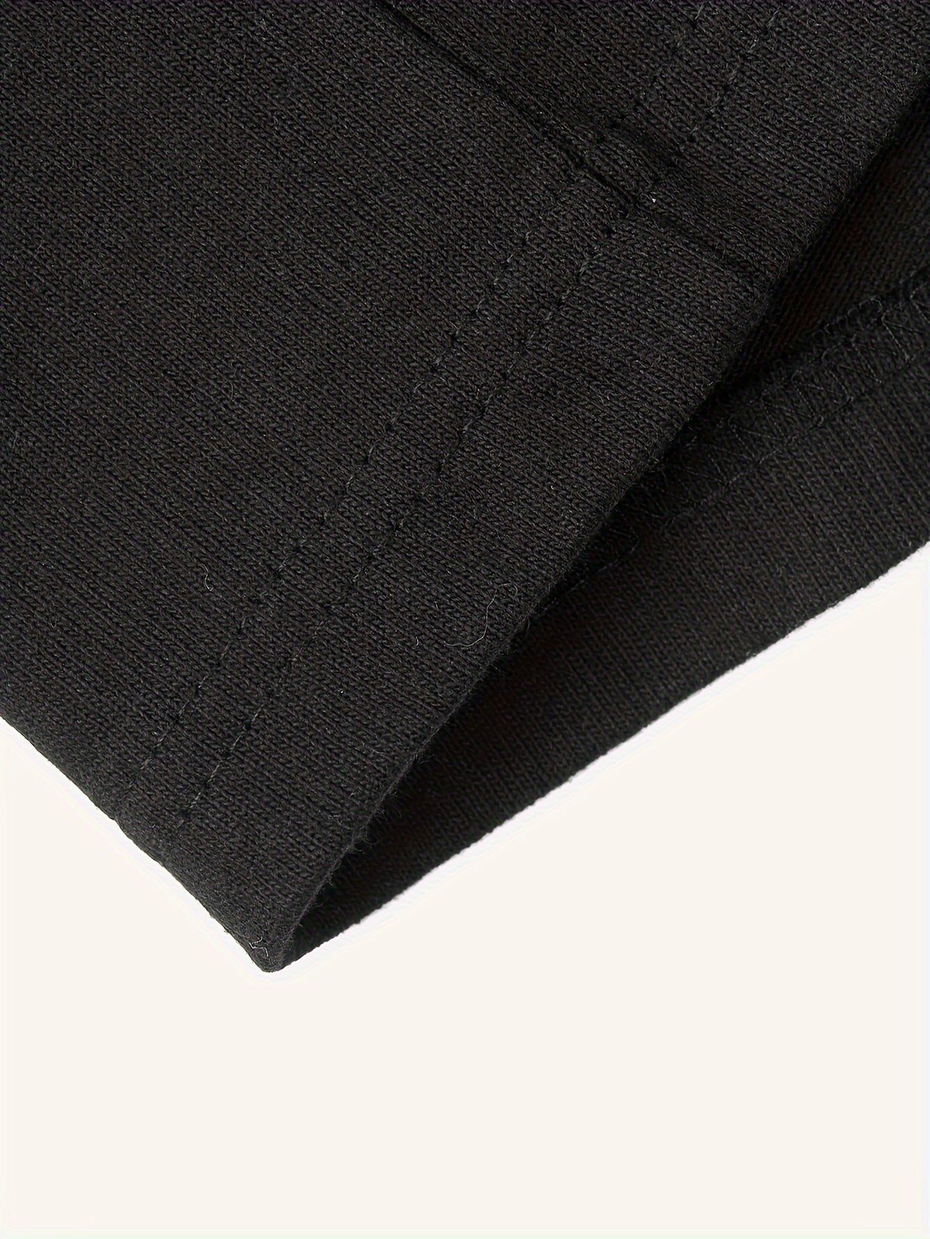 Camiseta unisex de manga larga, cuello redondo, negra y extragrande