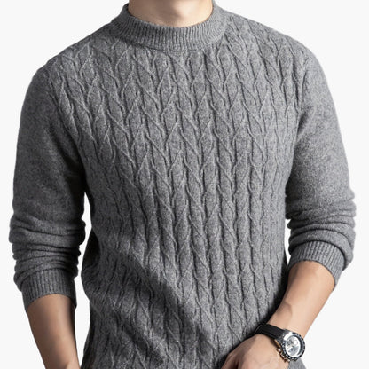 Męski sweter dzianinowy nowoczesny regular fit na jesień i zimę – Stylowy towarzysz na co dzień