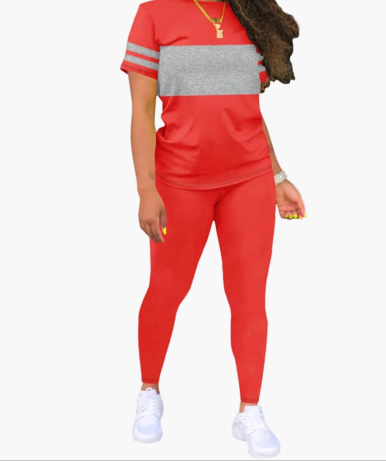 Set casual sportivo da donna – Completo con T-shirt e leggings per tutti i giorni e il tempo libero