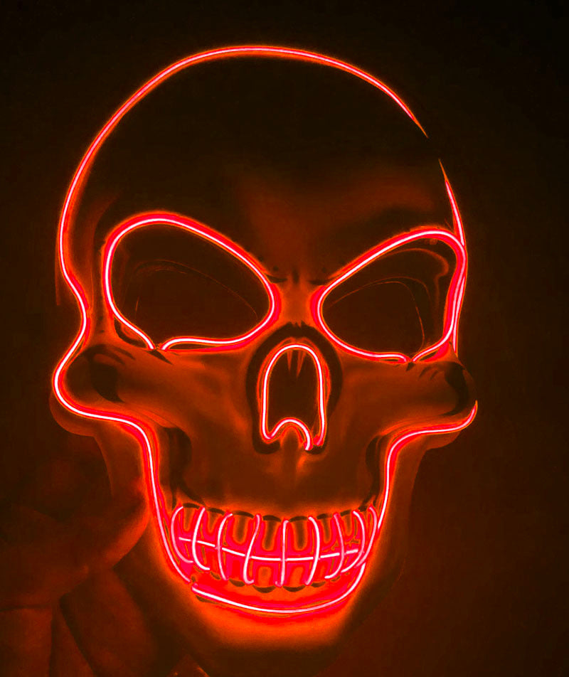 Halloween LED lichtgevend schedelmasker voor volwassenen – Griezelig feest- & kostuummasker
