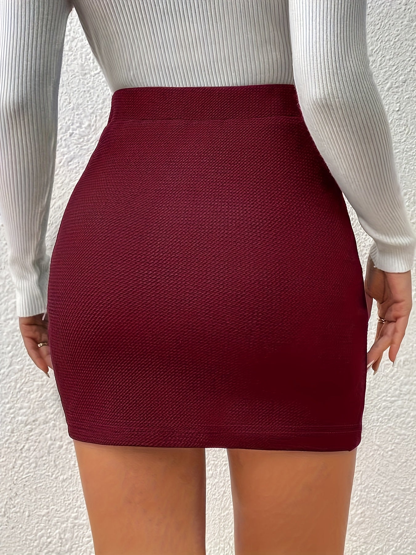 Damen Eleganter Minirock mit Wickeloptik – Perfekt für Büro und Ausgehen