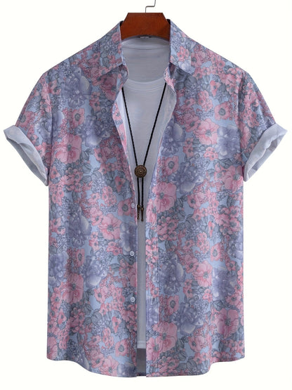 Chemise de villégiature à manches courtes pour homme avec imprimé coquillages – Look estival maritime pour la plage et les loisirs