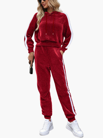 Set Completo Tuta Donna con Felpa con Cappuccio e Pantaloni Jogging – Outfit Sportivo Casual