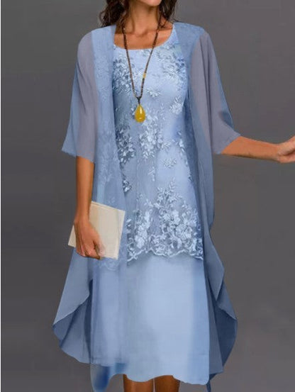 Completo festivo da donna in chiffon con pizzo – Outfit elegante per occasioni speciali