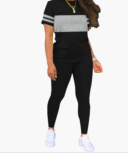 Set casual sportivo da donna – Completo con T-shirt e leggings per tutti i giorni e il tempo libero