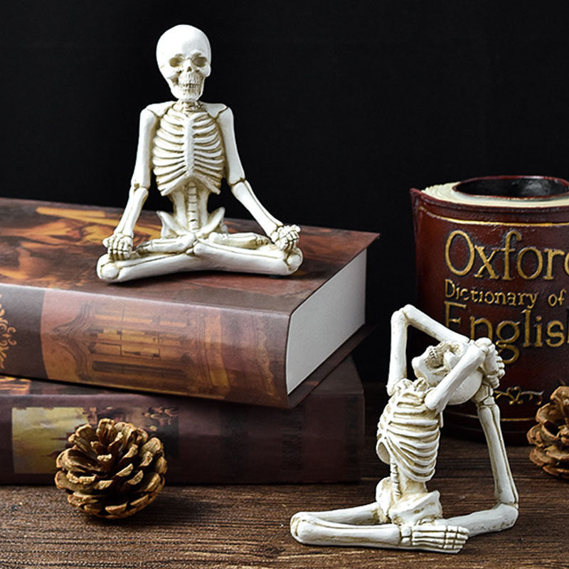 Halloween dekoration skelet yoga-figurer – Sjov uhyggelig dekoration til fester og hjem