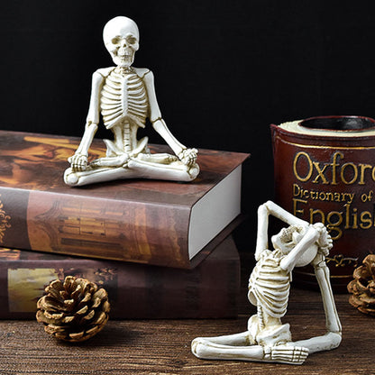 Halloween dekoration skelet yoga-figurer – Sjov uhyggelig dekoration til fester og hjem