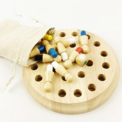 Holz Memory Match Stick Schachspiel für Kinder – Lernspiel zur Förderung von Gedächtnis & Farberkennung, Pädagogisches Brettspiel ab 3 Jahren