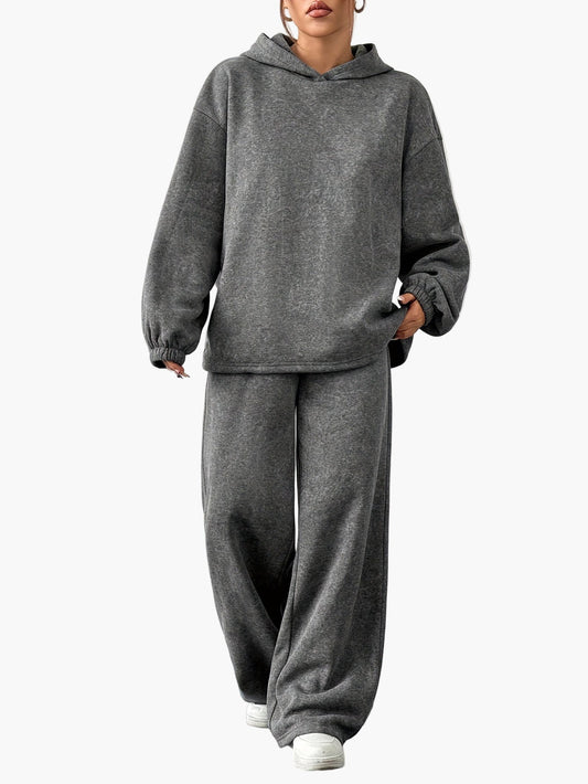 Completo felpa con cappuccio e pantaloni da jogging da donna – Tuta comoda da lounge per autunno e inverno