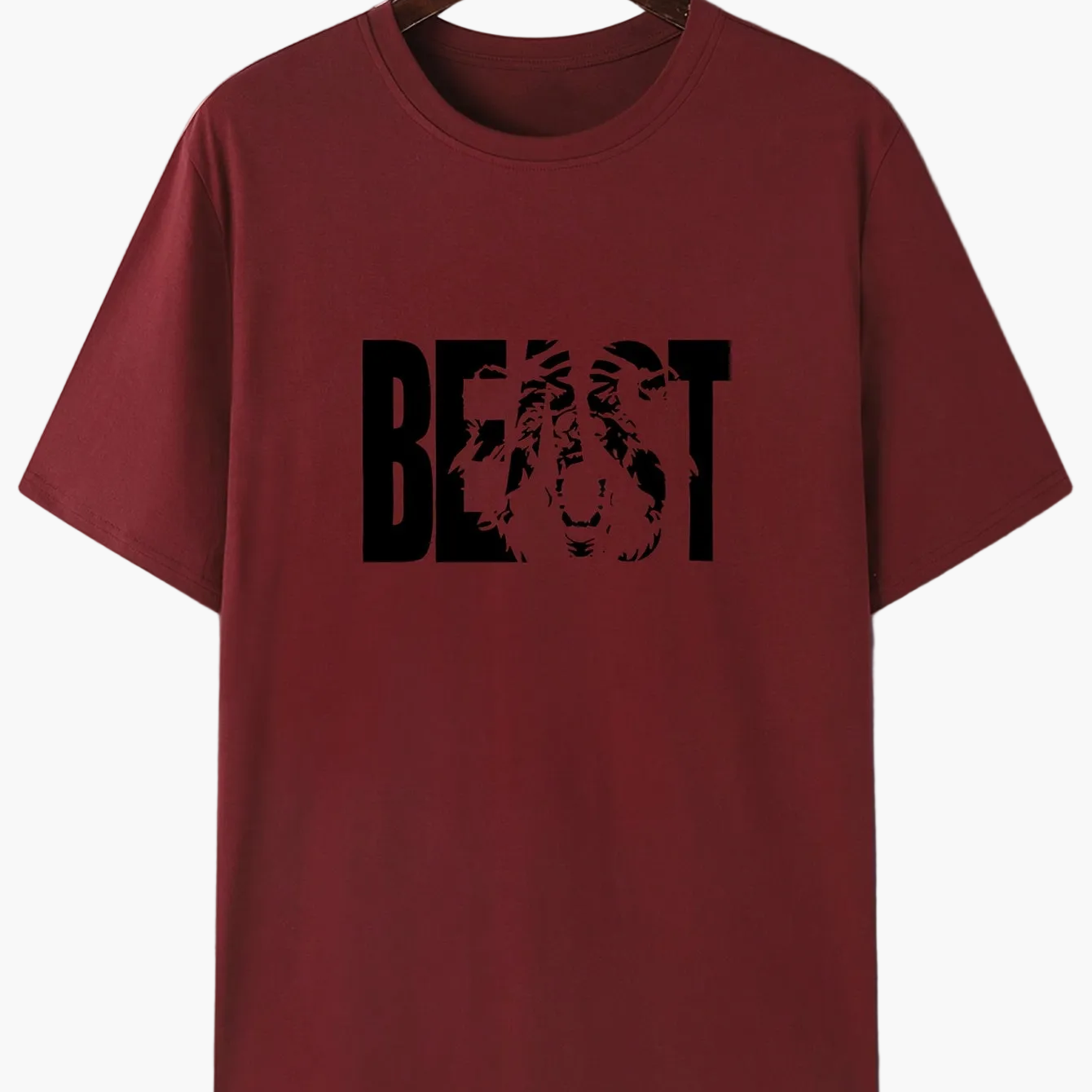Herren T-Shirt im Urban Style mit „BEAST“-Print – Oversize, Streetwear, Motivdruck