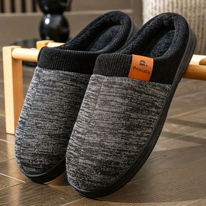 Unisex gebreide pantoffels met zachte voering – comfortabele huisschoenen voor thuis in blauw, zwart en grijs