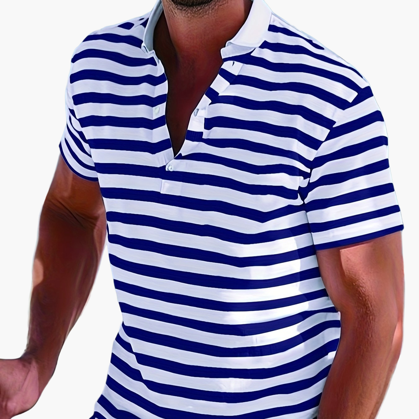 Herren Polo-Shirt mit Streifen – Maritimer Stil, Freizeit & Sommermode