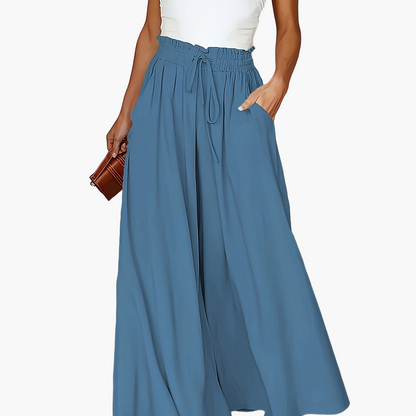 Dames maxirok met hoge taille en wijde pijpen – Elegante vrijetijdsstijl voor lente en zomer