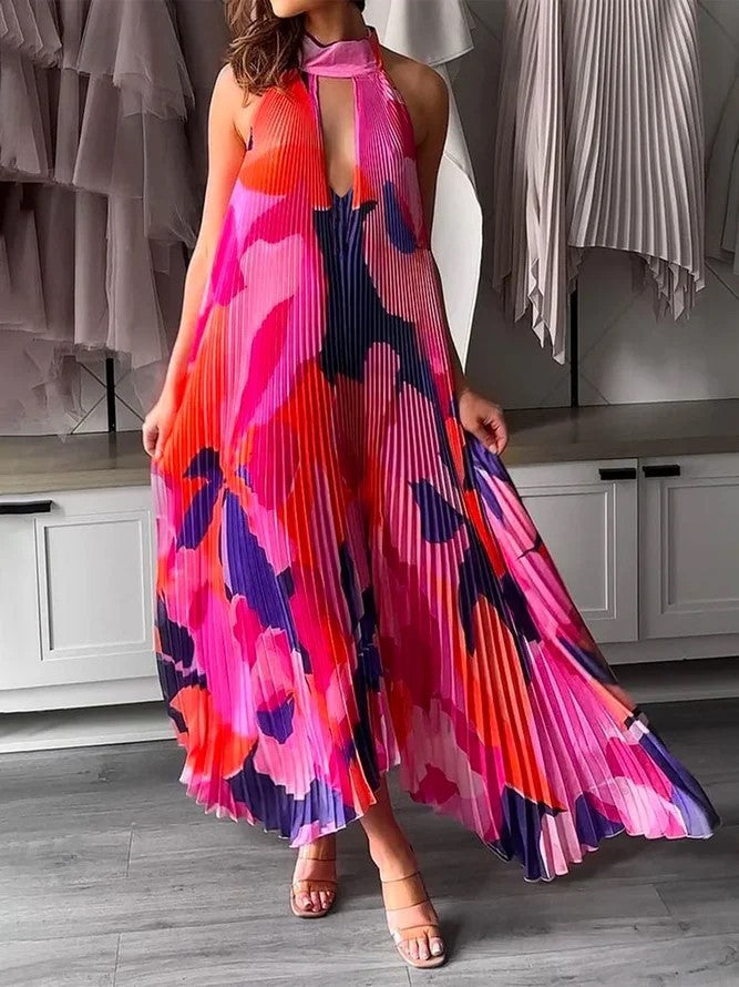 Chelsea – Vestido fluido con escote en V profundo y diseño de espalda descubierta
