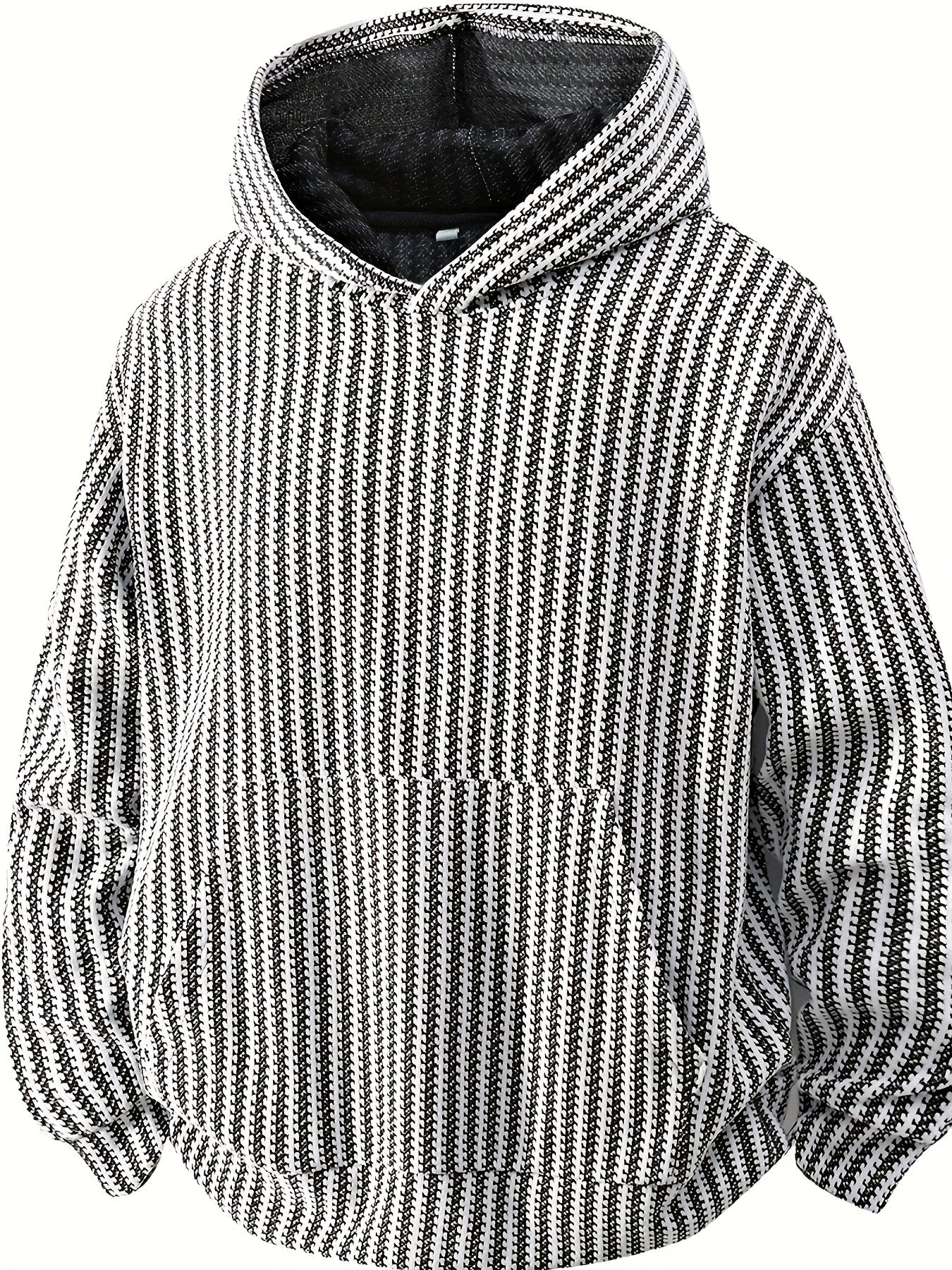 Sudadera con capucha y bolsillo canguro – Diseño acanalado, corte holgado