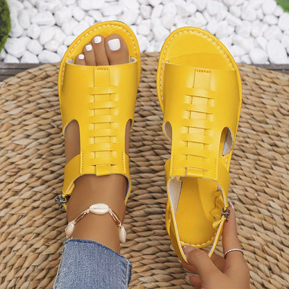 Damen Sommer Sandalen mit Reißverschluss – Bequeme Flats im Boho-Stil für Alltag und Freizeit
