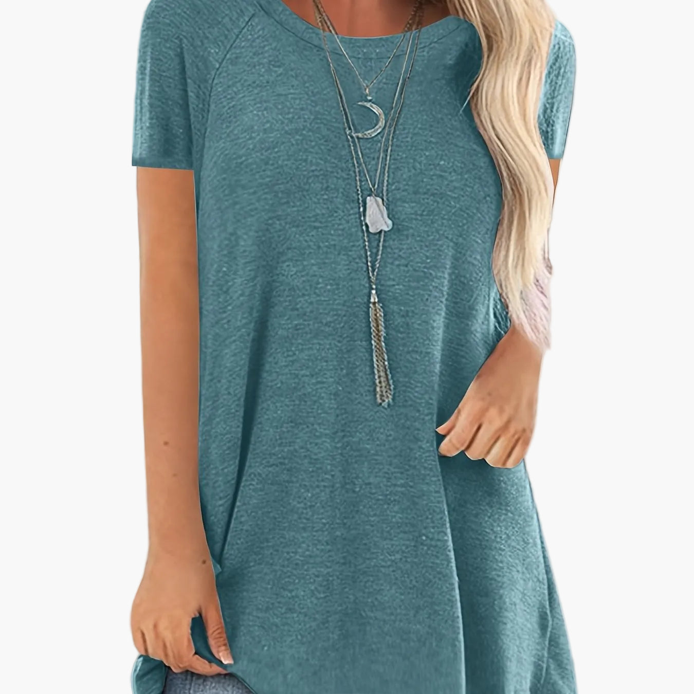 Tunica donna manica corta taglio ampio moda casual