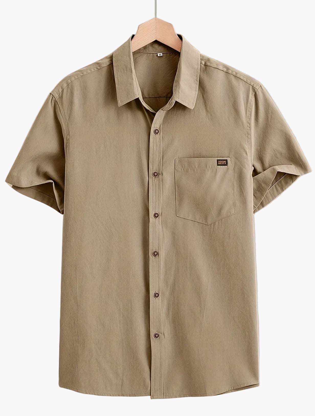 Chemise décontractée homme à manches courtes avec patte de boutonnage – Chemise d'été moderne pour le quotidien et le bureau