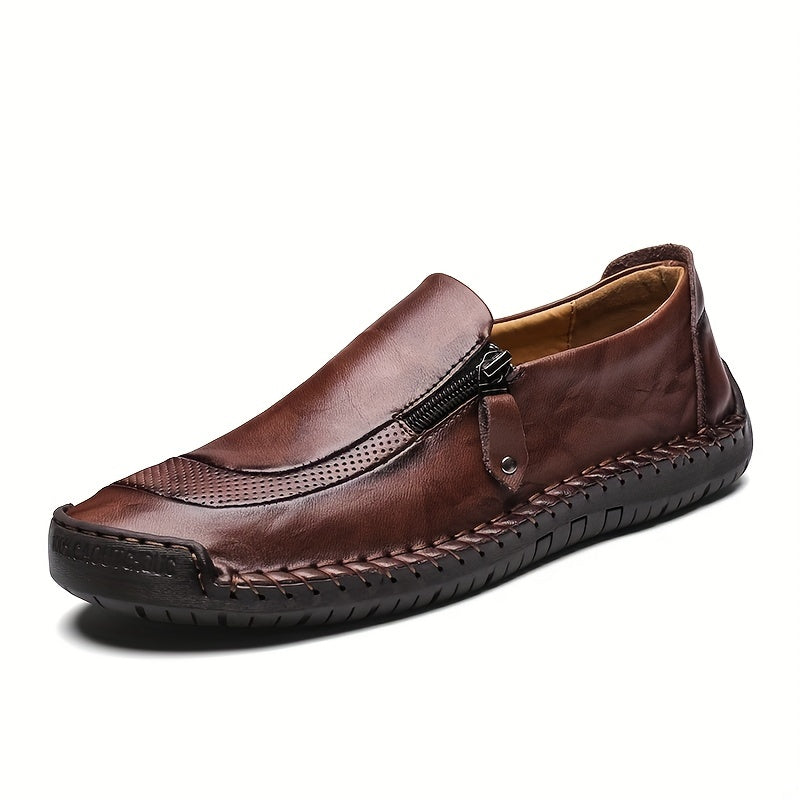 Heren mocassin-slippers vintage met rits – comfortabele vrijetijdsschoenen voor dagelijks gebruik en feestjes