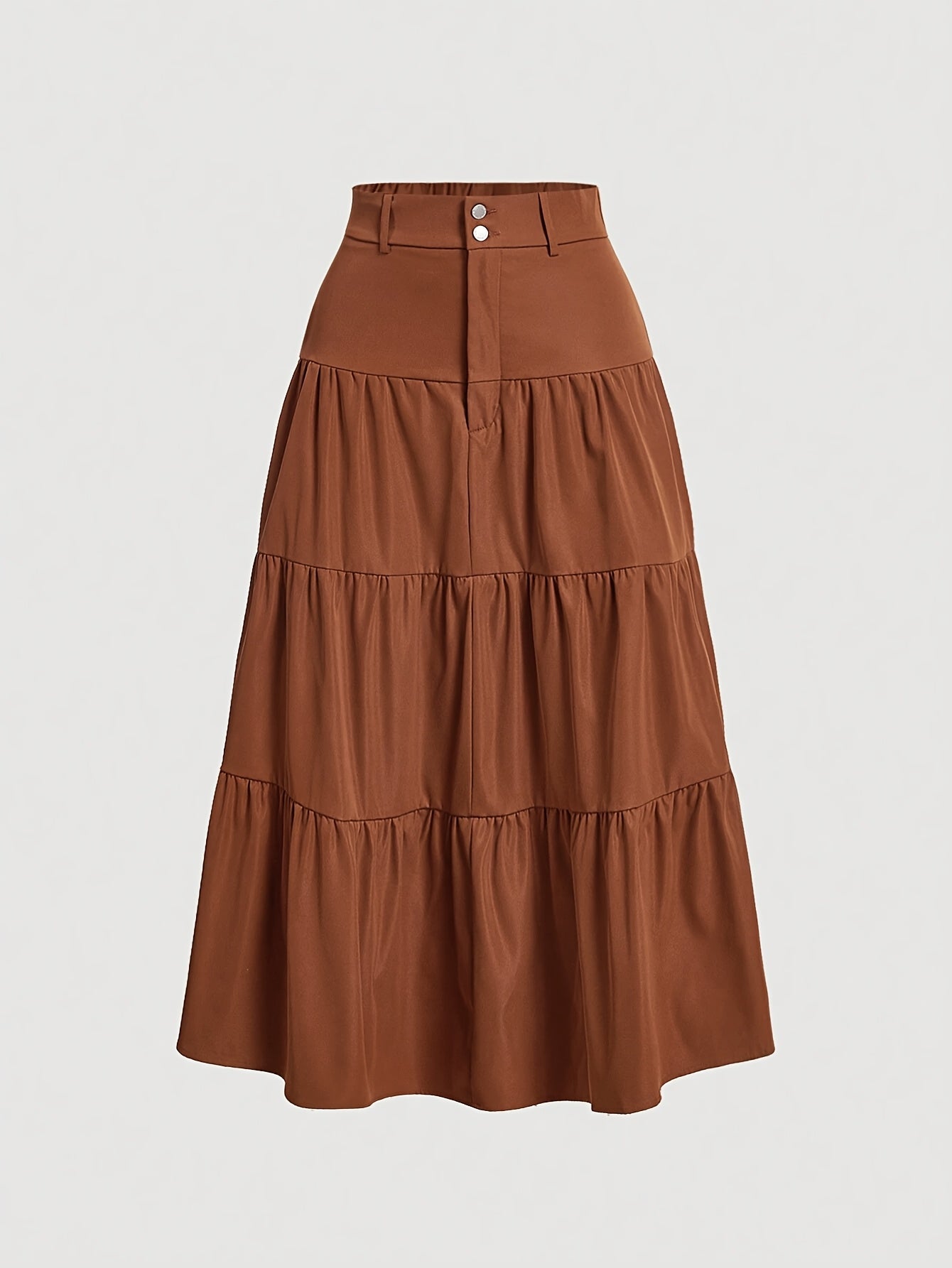 Damen Maxirock mit hoher Taille und Stufen-Design – Eleganter Freizeitrock für Frühling und Sommer