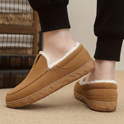 Brune, forede hjemmesko til mænd – behagelige slippers