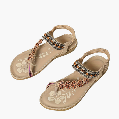 Dames teenslippers in boho-stijl met pareldecoratie voor zomer en vrije tijd