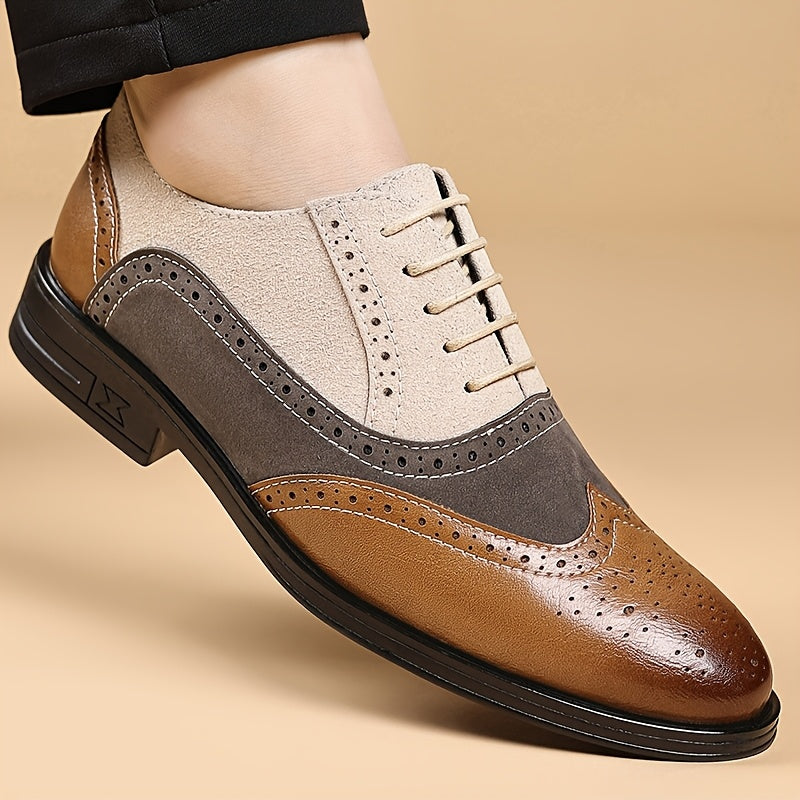 Herren Business Freizeitschuhe Klassische Brogue-Schnürschuhe für Alltag und Büro