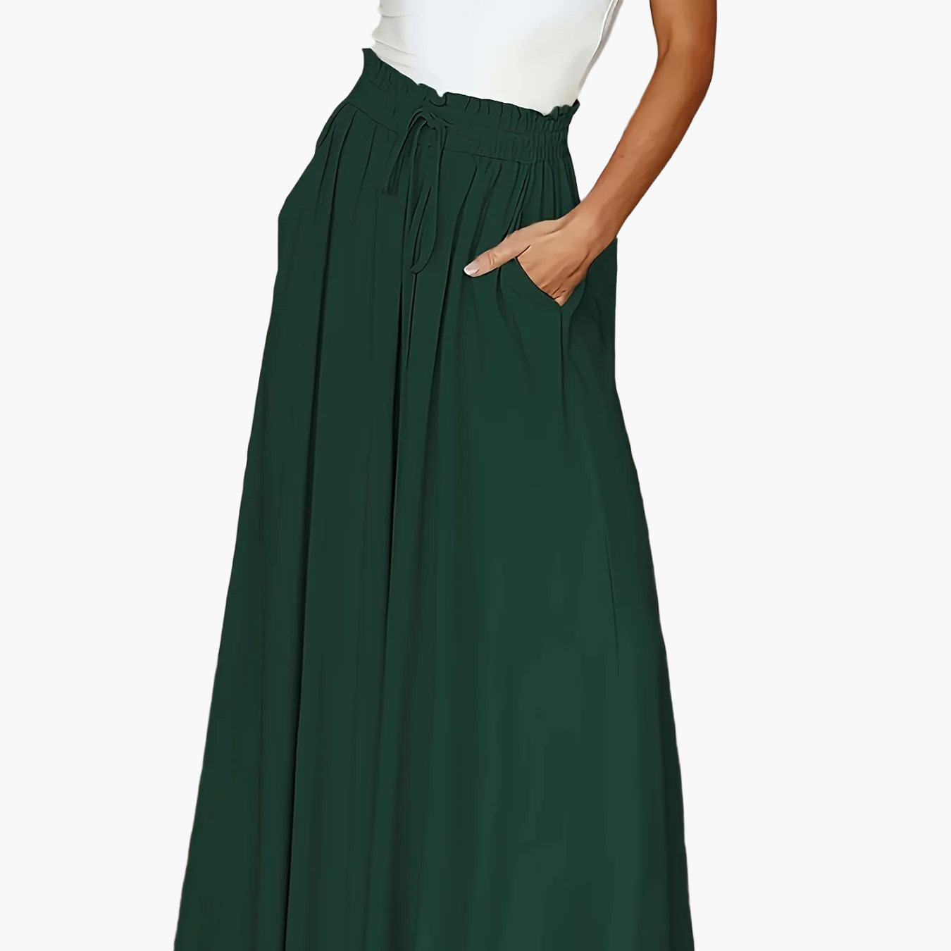 Dames maxirok met hoge taille en wijde pijpen – Elegante vrijetijdsstijl voor lente en zomer