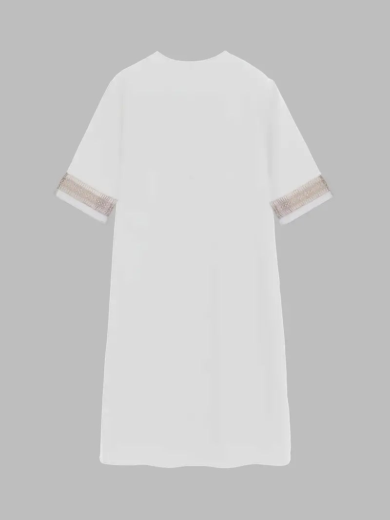 Vestito estivo da donna in stile boho con pizzo all’uncinetto – Abito da spiaggia casual per tempo libero & vacanze