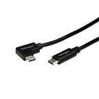USB-C kabel 1 meter, haakse connector, zwart PVC