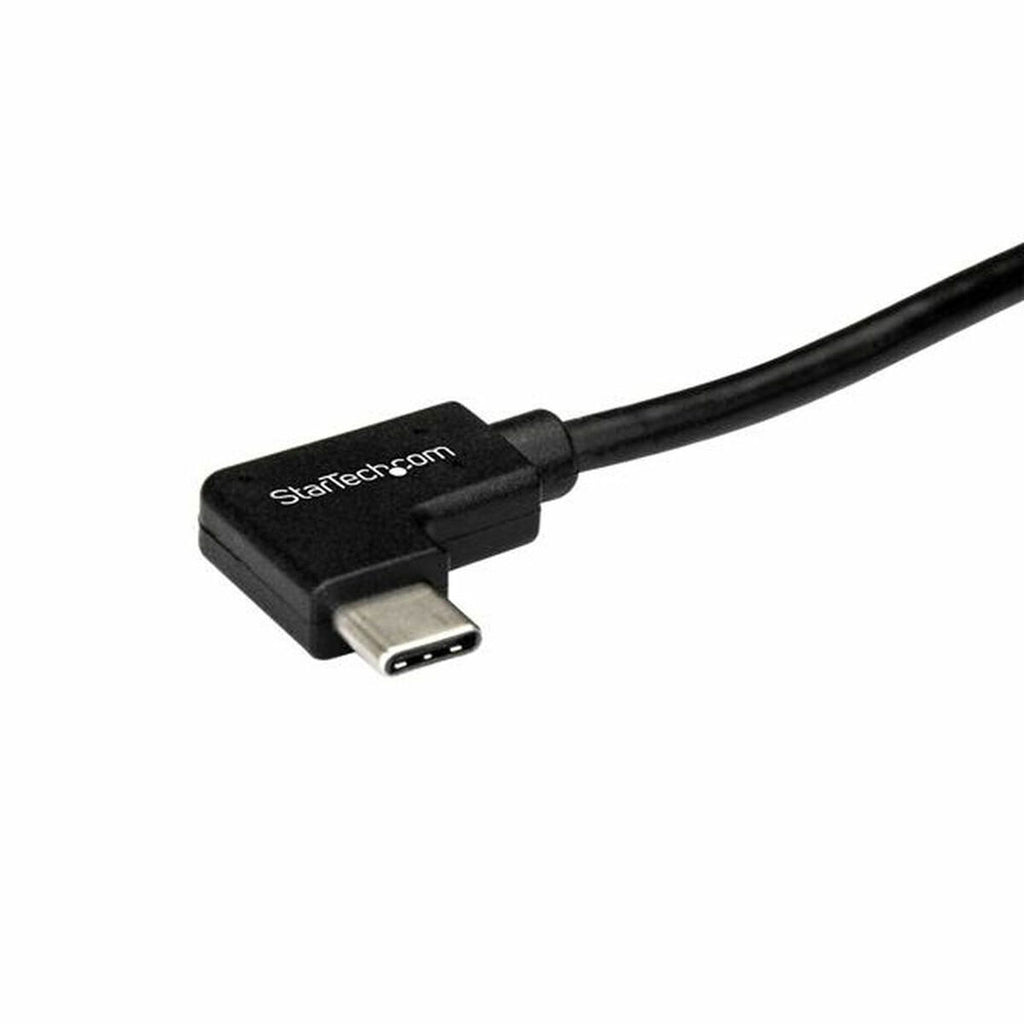 USB-C kabel 1 meter, haakse connector, zwart PVC