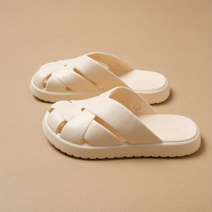 Sandales plateformes épaisses pour femmes pour loisirs et usage quotidien – Sandales tendance confortables avec design de brides tissées